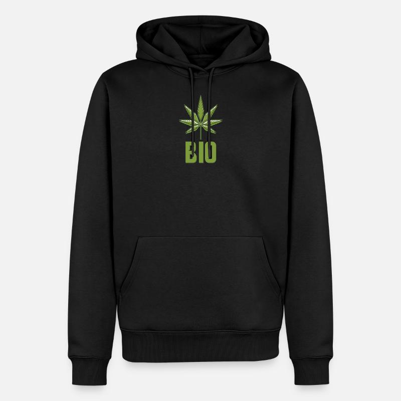 Cannabis Bio - Sweat à capuche Premium bio Homme - noir