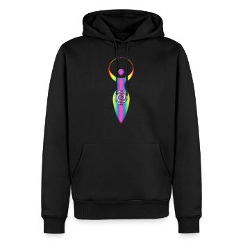Symbole spirituel - Déesse De la Terre Gaya 3 - Sweat à capuche Premium bio Homme - noir - Devant - Nico (187cm)
