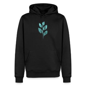 Leaf branch / leaves beech forest - Men’s Premium Organic Hoodie - black - Front - Nico (187cm)