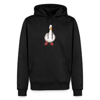Ente Stöckelschuhe - Männer Premium Bio Hoodie - Schwarz - Vorne - Nico (187cm)