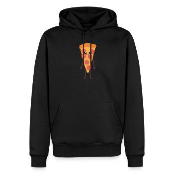 Pizza kawaii lustiges Geschenk - Männer Premium Bio Hoodie - Schwarz - Vorne - Nico (187cm)