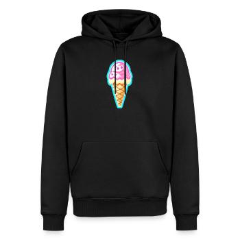 Eis - Männer Premium Bio Hoodie - Schwarz - Vorne - Nico (187cm)