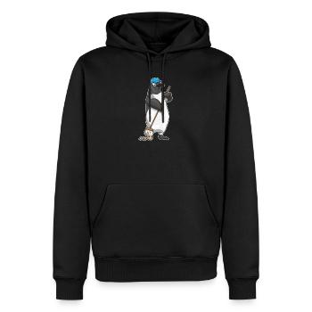 Penguin Cleaner Mop Mob - Men’s Premium Organic Hoodie - black - Front - Nico (187cm)