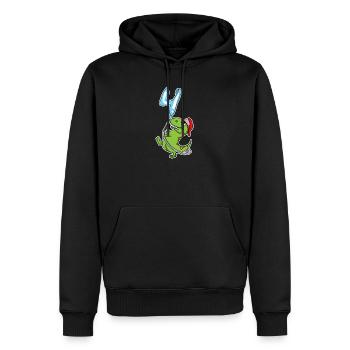 4e anniversaire dinosaure - Sweat à capuche Premium bio Homme - noir - Devant - Nico (187cm)