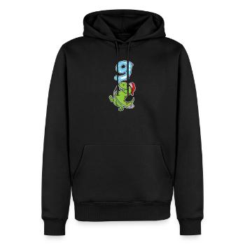 Dino Fire Fighter Number 9 ws - Männer Premium Bio Hoodie - Schwarz - Vorne - Nico (187cm)