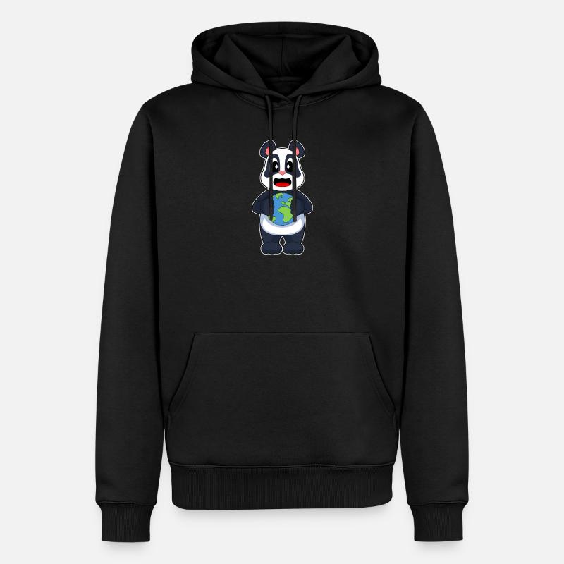 Panda Terre - Sweat à capuche Premium bio Homme - noir