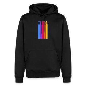 Chœur Voix Ténor Rayures Rétro - Sweat à capuche Premium bio Homme - noir - Devant - Nico (187cm)