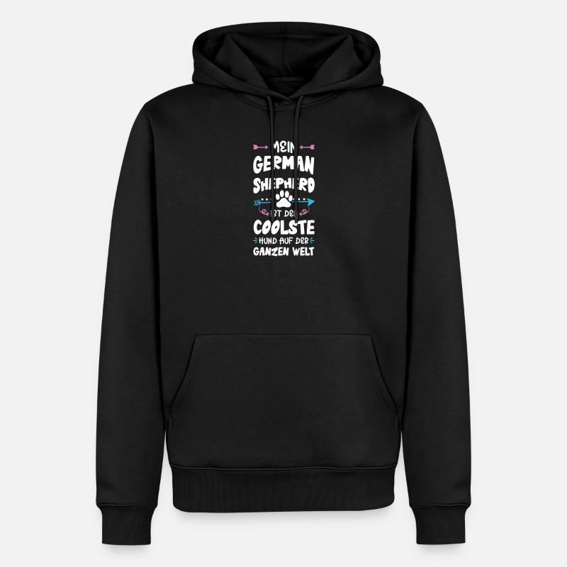 deutscher schäferhund hund spruch - Männer Premium Bio Hoodie - Schwarz