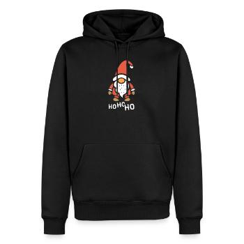 Drôle de gnome de Noël Ho Ho Ho - Sweat à capuche Premium bio Homme - noir - Devant - Nico (187cm)