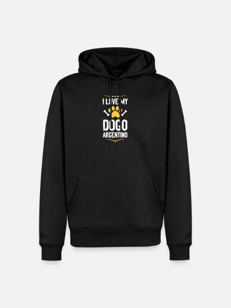 J’adore mon Dogue Argentino - Sweat à capuche Premium bio Homme - noir
