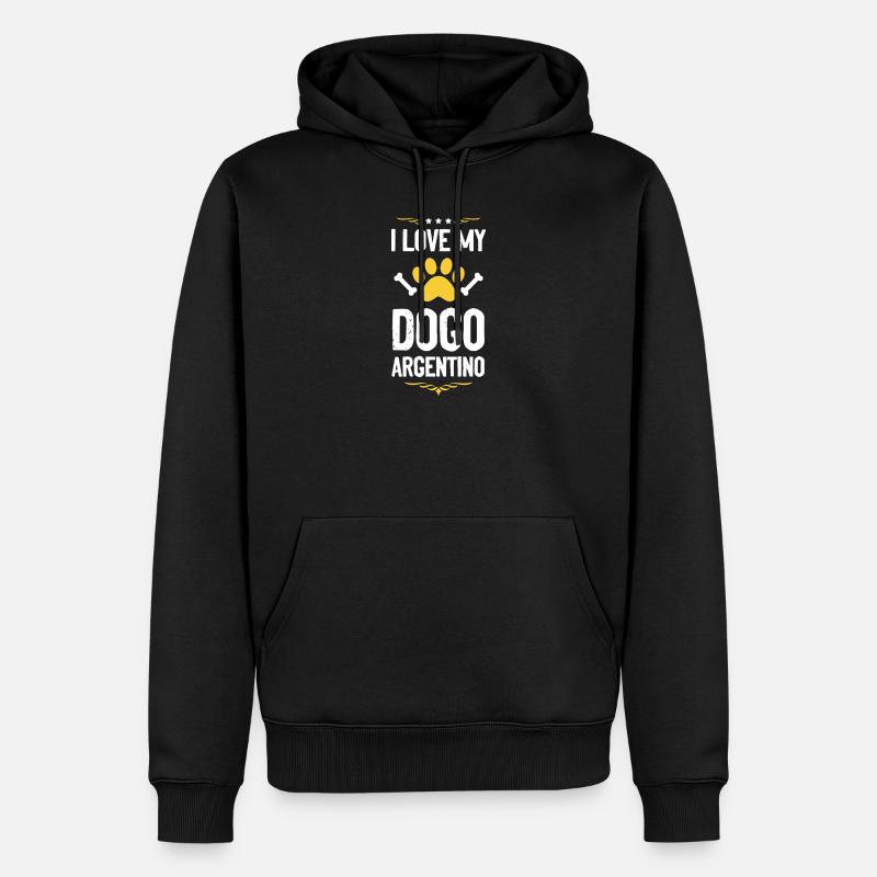 J’adore mon Dogue Argentino - Sweat à capuche Premium bio Homme - noir