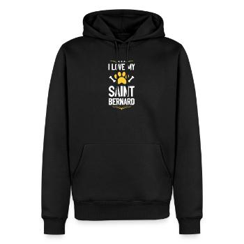Ich liebe meinen Saint Bernard - Männer Premium Bio Hoodie - Schwarz - Vorne - Nico (187cm)
