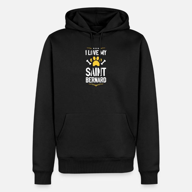 J’aime mon Saint-Bernard - Sweat à capuche Premium bio Homme - noir