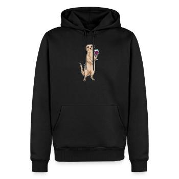 Meerkat Red Wine - Men’s Premium Organic Hoodie - black - Front - Nico (187cm)