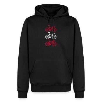 Fahrrad Radsport Österreich - Männer Premium Bio Hoodie - Schwarz - Vorne - Nico (187cm)