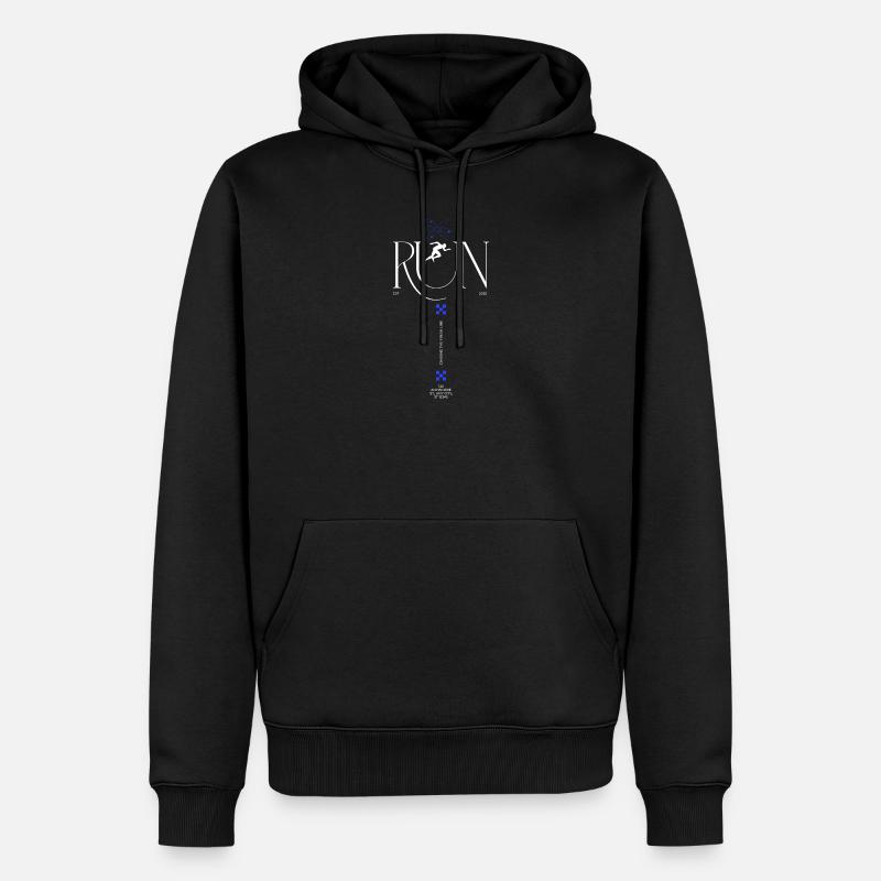 RUN Neon Runner Glyphs - Sweat à capuche Premium bio Homme - noir