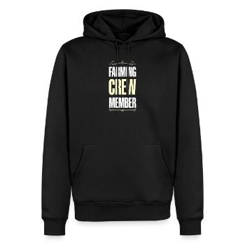 Farming Crew - Männer Premium Bio Hoodie - Schwarz - Vorne - Nico (187cm)