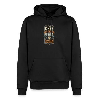 Chef Mitarbeiter Team Chaos Kaffee Humor - Männer Premium Bio Hoodie - Schwarz - Vorne - Nico (187cm)