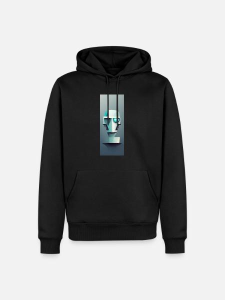 Roboter Abstrakt - Männer Premium Bio Hoodie - Schwarz