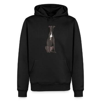 Italienischer Windspiel Windhund Hunde - Männer Premium Bio Hoodie - Schwarz - Vorne - Nico (187cm)