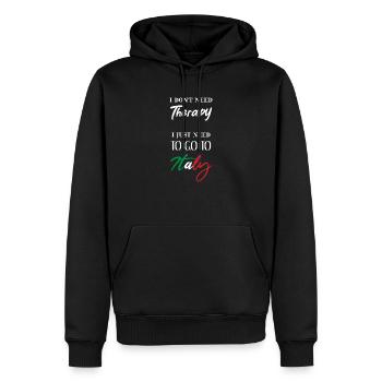 Italien lustige Geschenkidee Therapie Spruch - Männer Premium Bio Hoodie - Schwarz - Vorne - Nico (187cm)