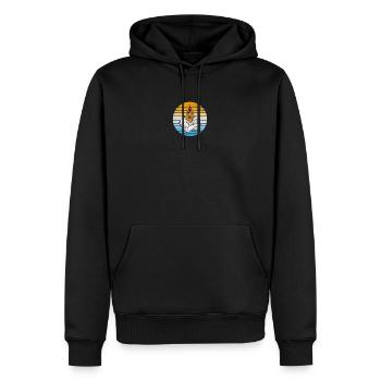 Poulet avec des lunettes de soleil vintage cool - Sweat à capuche Premium bio Homme - noir - Devant - Nico (187cm)