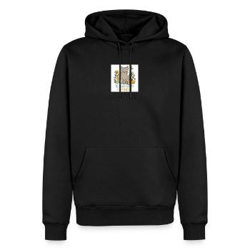 Katzenfreundliche Blütenpracht - Männer Premium Bio Hoodie - Schwarz - Vorne - Nico (187cm)