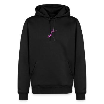Gottesanbeterin pink - Männer Premium Bio Hoodie - Schwarz - Vorne - Nico (187cm)