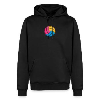 Le ballon de volley-ball - Sweat à capuche Premium bio Homme - noir - Devant - Nico (187cm)