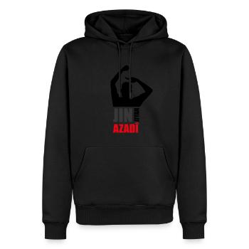 Jin Jiyan Azadi - Männer Premium Bio Hoodie - Schwarz - Vorne - Nico (187cm)