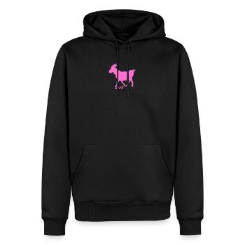 Ziege pink G.O.A.T. - Männer Premium Bio Hoodie - Schwarz - Vorne - Nico (187cm)