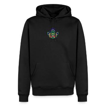 Bunter Lemur - Männer Premium Bio Hoodie - Schwarz - Vorne - Nico (187cm)