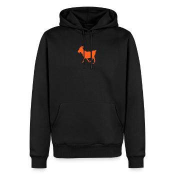 Ziege Sündenbock orange - Männer Premium Bio Hoodie - Schwarz - Vorne - Nico (187cm)