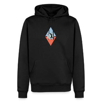 Cornhole Turnier Regeln - Männer Premium Bio Hoodie - Schwarz - Vorne - Nico (187cm)