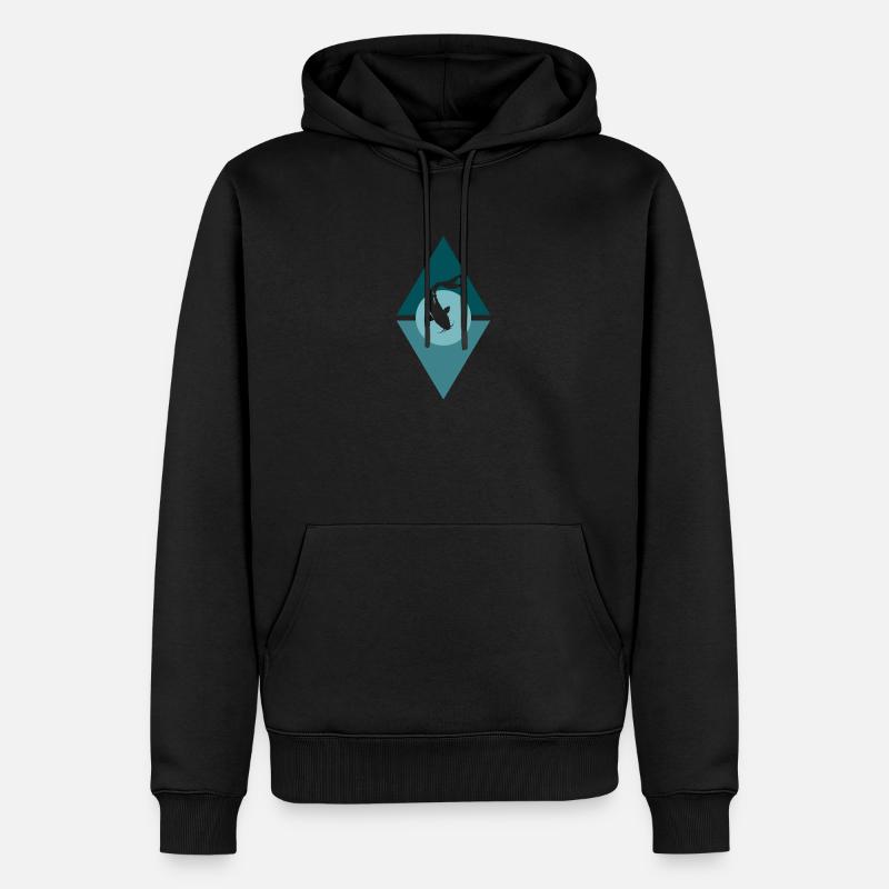 Pêcheur de poissons koï - Sweat à capuche Premium bio Homme - noir