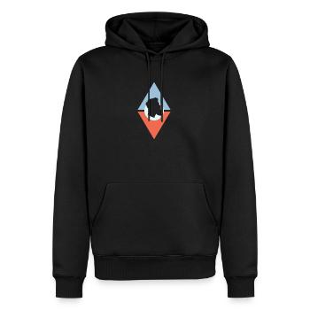 Barbe moustache - Sweat à capuche Premium bio Homme - noir - Devant - Nico (187cm)