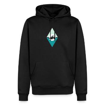 Maehdrescher Hof Landwirtschaft - Männer Premium Bio Hoodie - Schwarz - Vorne - Nico (187cm)