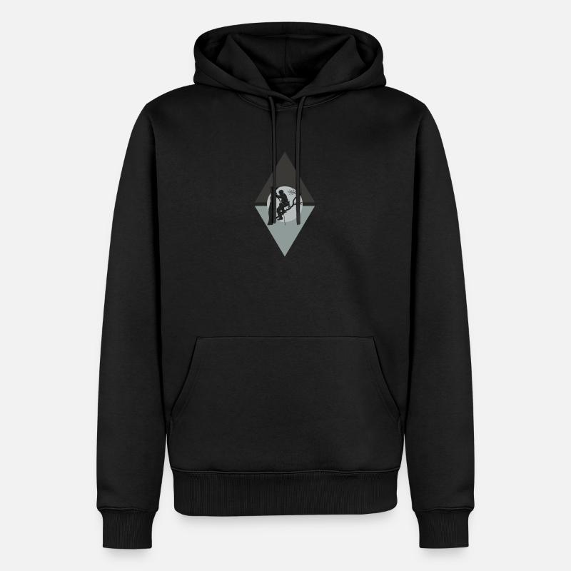 Baumklettern Ausrüstung Kletterer - Männer Premium Bio Hoodie - Schwarz