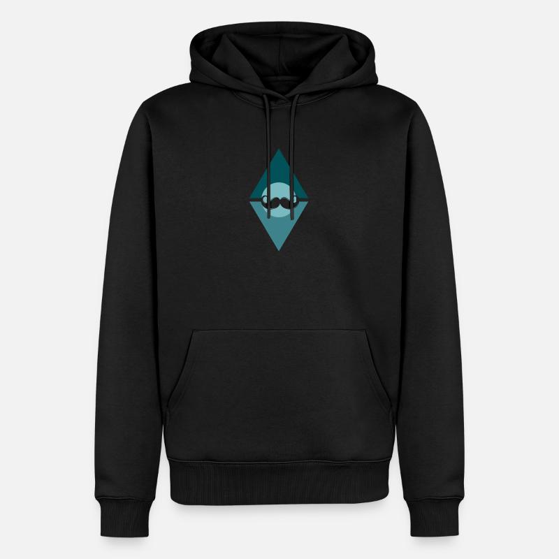 Schnurrbart Sir Hipster - Männer Premium Bio Hoodie - Schwarz