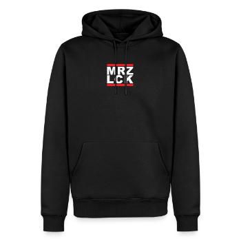 MRZ LCK - Männer Premium Bio Hoodie - Schwarz - Vorne - Nico (187cm)