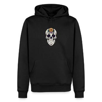 Mexikanischer Muertos Tag der Toten Halloween Blumen - Männer Premium Bio Hoodie - Schwarz - Vorne - Nico (187cm)