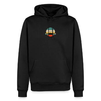 Hier gibt der Fuchs die Richtung an - Männer Premium Bio Hoodie - Schwarz - Vorne - Nico (187cm)