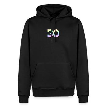 feiern, 30 pastell Verlauf - Männer Premium Bio Hoodie - Schwarz - Vorne - Nico (187cm)