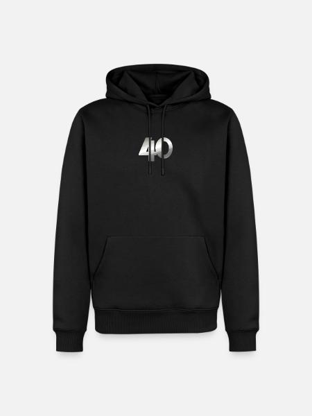 geschenk, 40 metallisch - Männer Premium Bio Hoodie - Schwarz