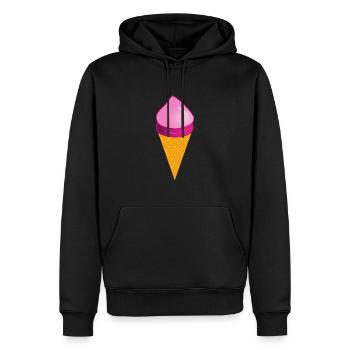 Eis Eiscreme Erdbeere Erdbeereis Sommer Festival - Männer Premium Bio Hoodie - Schwarz - Vorne - Nico (187cm)