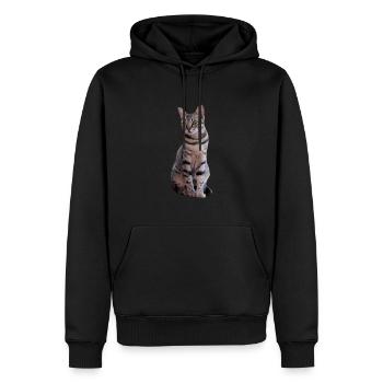 chat chats chaton doux cadeau de Noël - Sweat à capuche Premium bio Homme - noir - Devant - Nico (187cm)