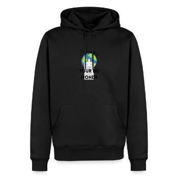 je peux pas j'ai tour du monde - Sweat à capuche Premium bio Homme - noir - Devant - Nico (187cm)