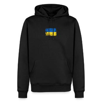 Gebürstete ukrainische Flaggenpalette - Männer Premium Bio Hoodie - Schwarz - Vorne - Nico (187cm)