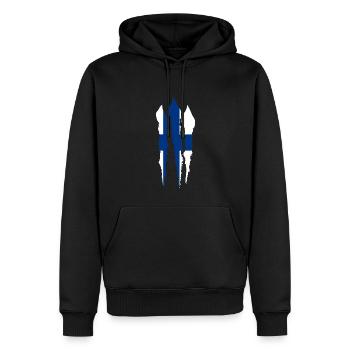 Finland Flag Suomi Finnish Flag Used Look - Men’s Premium Organic Hoodie - black - Front - Nico (187cm)