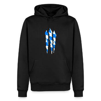 Drapeau de Bavière utilisé Look drapeau bavarois Vintage - Sweat à capuche Premium bio Homme - noir - Devant - Nico (187cm)